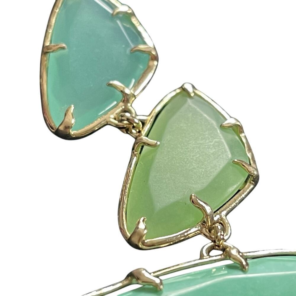 Vintage Kendra Scott Green Marisol Necklace Gold Plated Bib Statement Retired - Picture 8 of 11